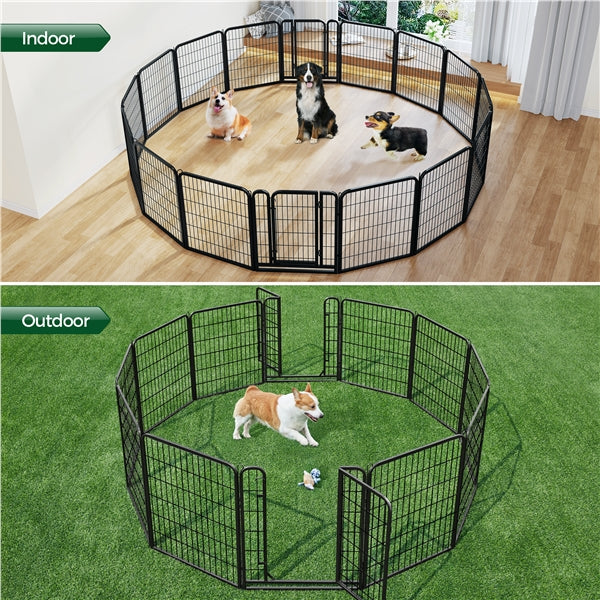 24 Panels Heavy Duty Dog Pen Playpen Dog Cat Exercise Barrier