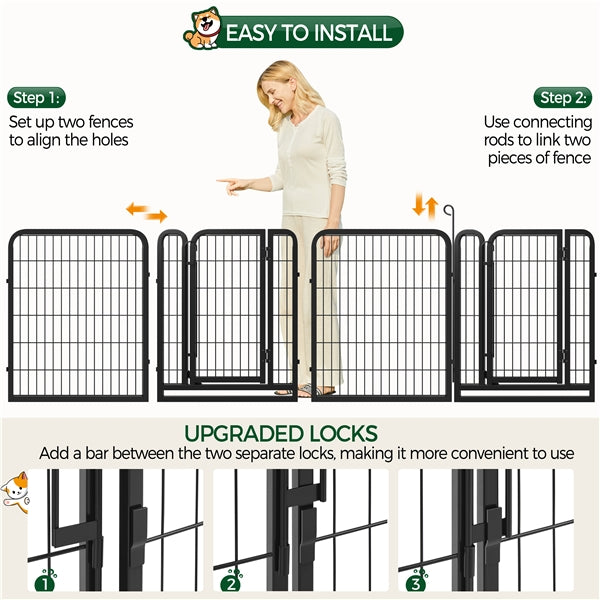 16 Panels Heavy Duty Dog Pen Playpen Dog Fence
