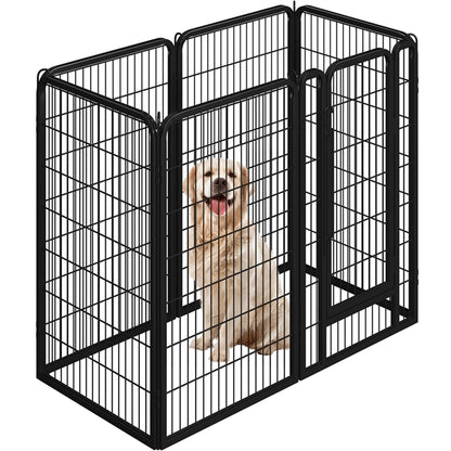 Set of 3 - 6 Panels Heavy Duty Dog Playpen Metal Dog Pen Pet Fence