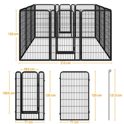 12 Panels Iron Dog Cat Exercise Barrier Dog Pen Dog Playpen