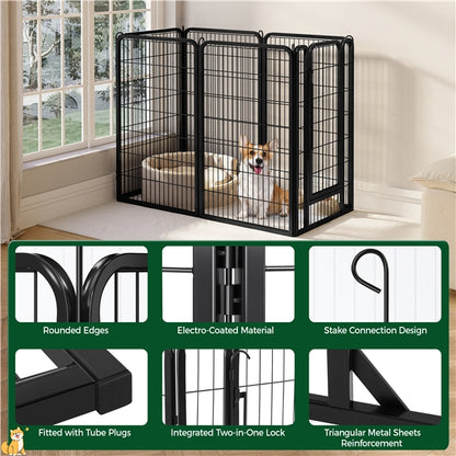 12 Panels Iron Dog Cat Exercise Barrier Dog Pen Dog Playpen