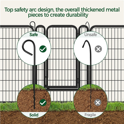 24 Panels 100cm Heavy Duty Dog Pen Pet Playpen Dog Fence