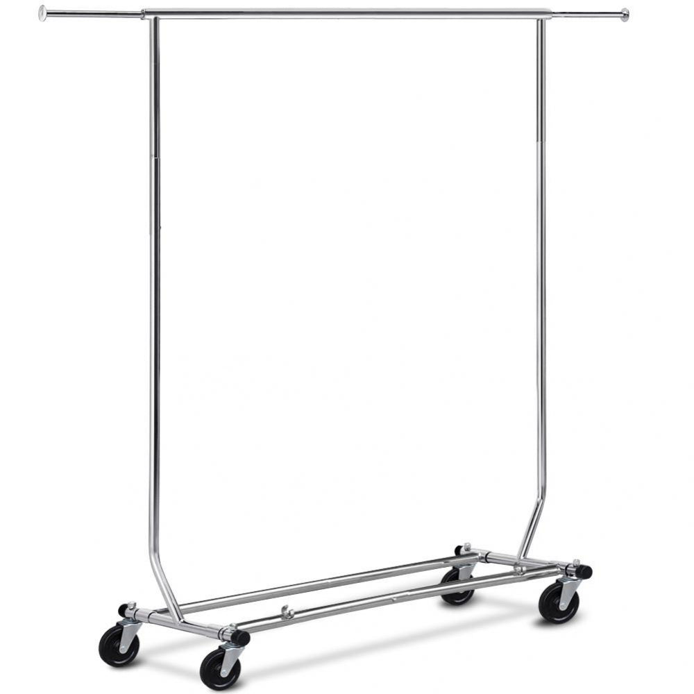 Free-Standing Standard Garment Rod Clothes Organizer Adjustable Foldable Clothes Rack