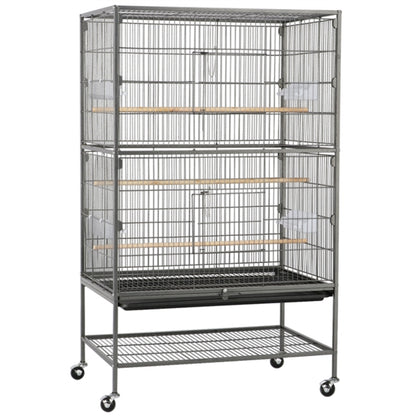 52″ H Large Parrot Cage Rolling Metal Bird Cage